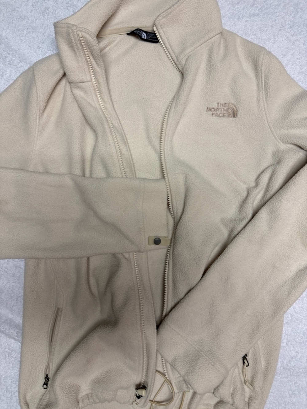 The North Face  Cream Turtleneck Fleece Pullover